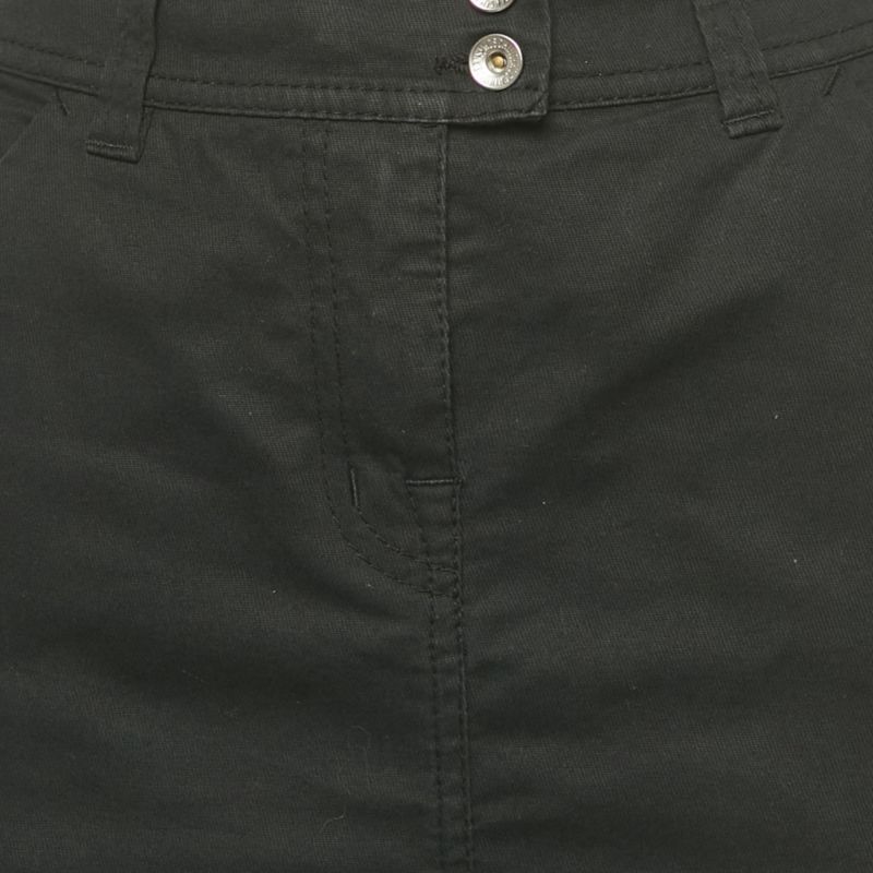 Women's Jeans Black Cotton Logo Stud Detail Mini Skirt