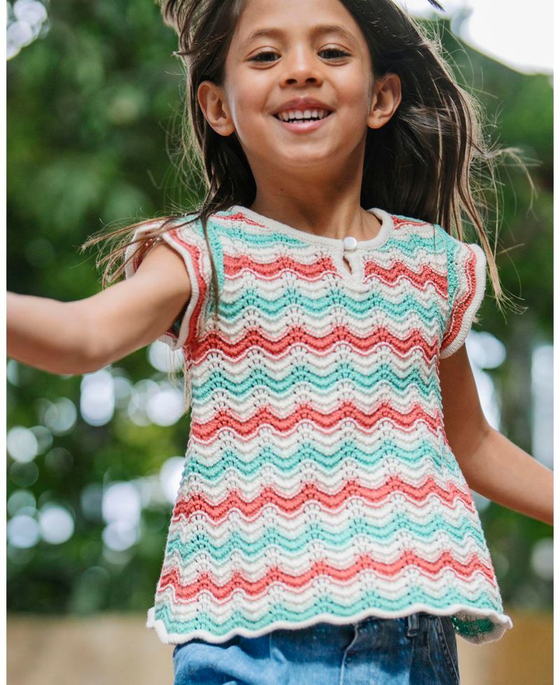 Girls Hope and Henry Organic Flutter Sleeve Sweater Top