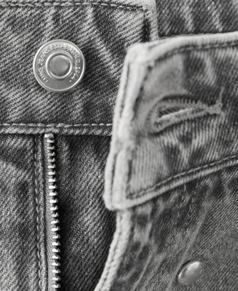 Women's Mid-Rise Wide-Leg Studded Jeans