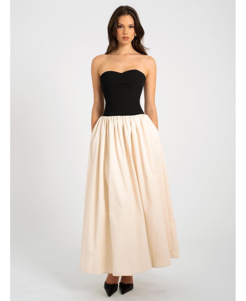 Women's Sana Sweetheart Lace-up Back Drop Waist Maxi Dress