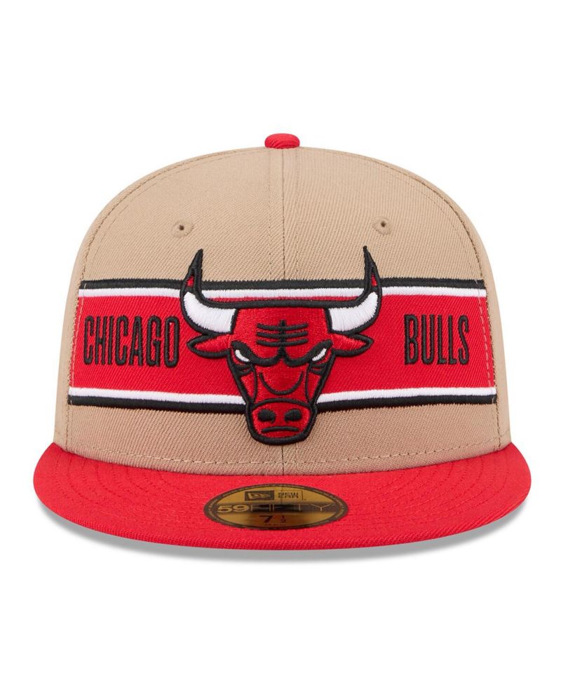 Men's Tan/Red Chicago Bulls 2024 NBA Draft 59FIFTY Fitted Hat