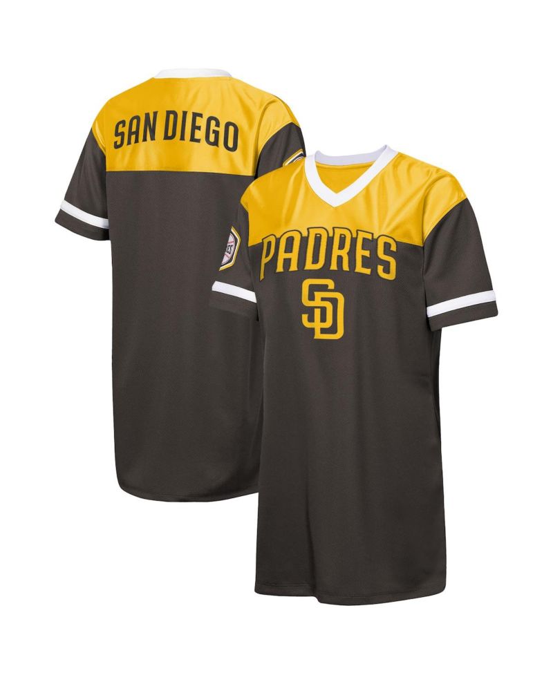Big Girls Brown San Diego Padres Big League Cheer V-Neck T-Shirt Dress