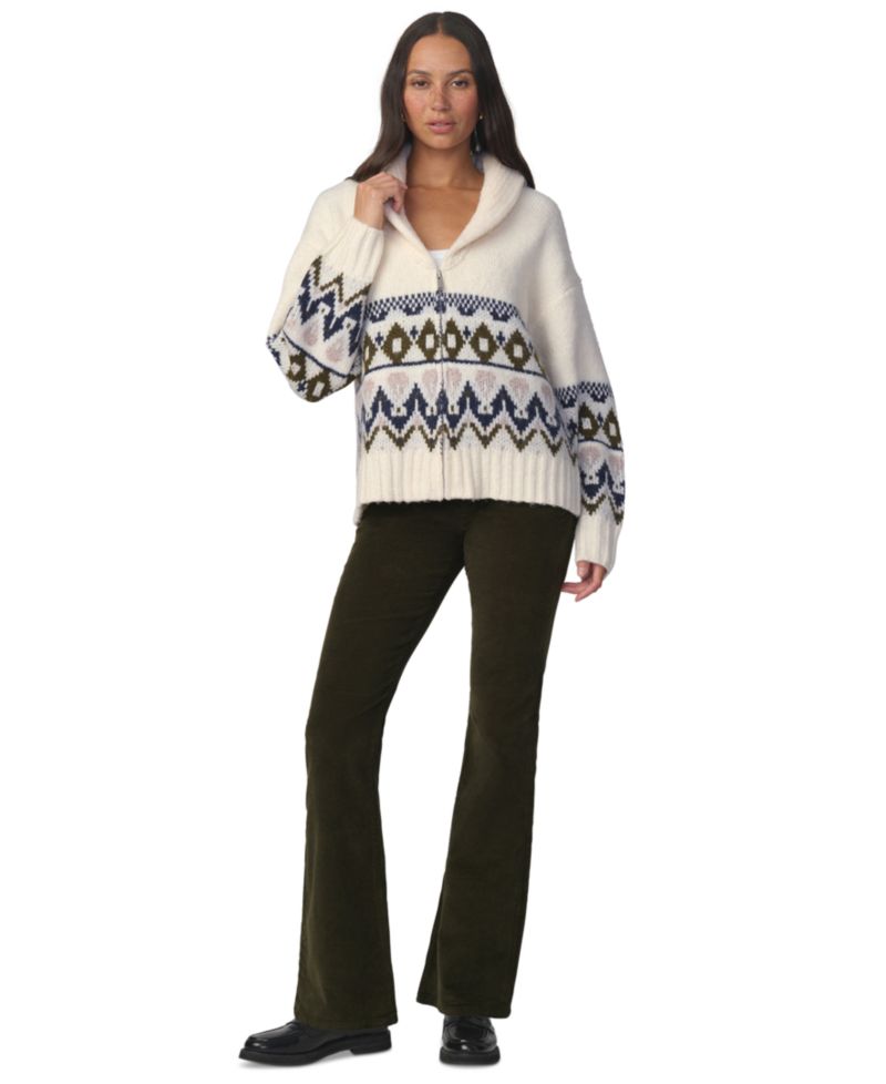 Women's The Inga Fair Isle Shawl Collar Zip-Front Cardigan