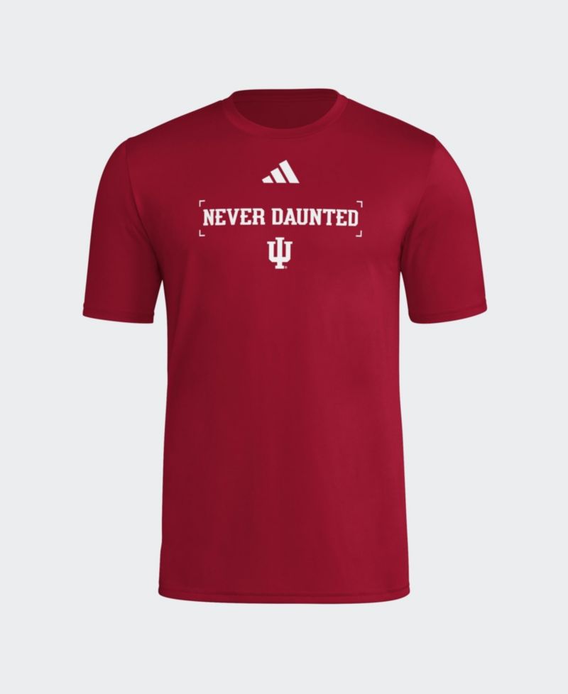 Men's Crimson Indiana Hoosiers Locker Slogan Football Pre-Game T-Shirt