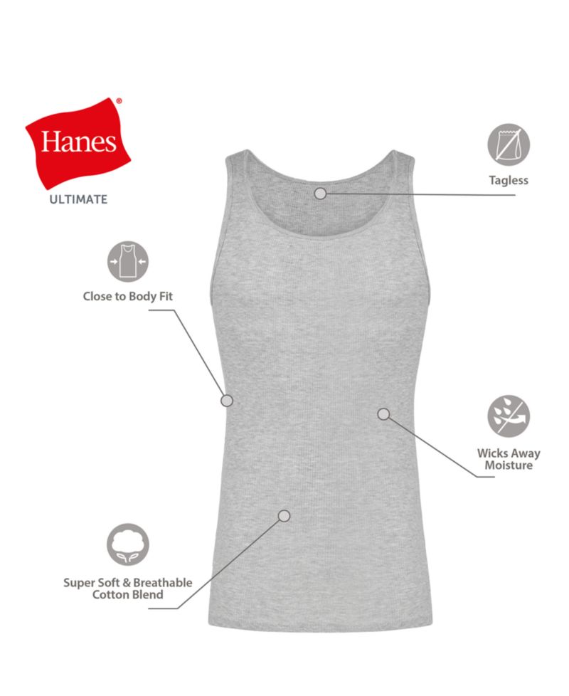 Men's Ultimate Crewneck Tank Undershirt, 5-Pack