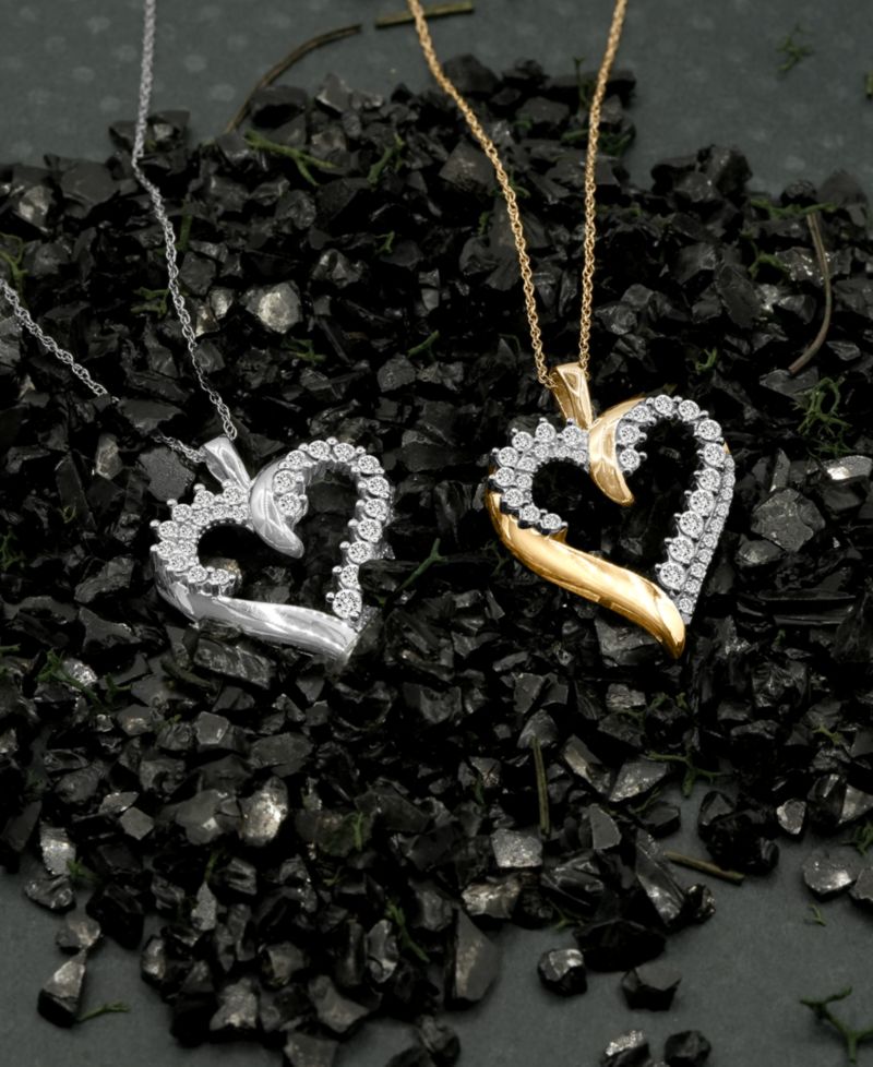 Diamond Open Heart 18" Pendant Necklace (1/2 ct. t.w.)