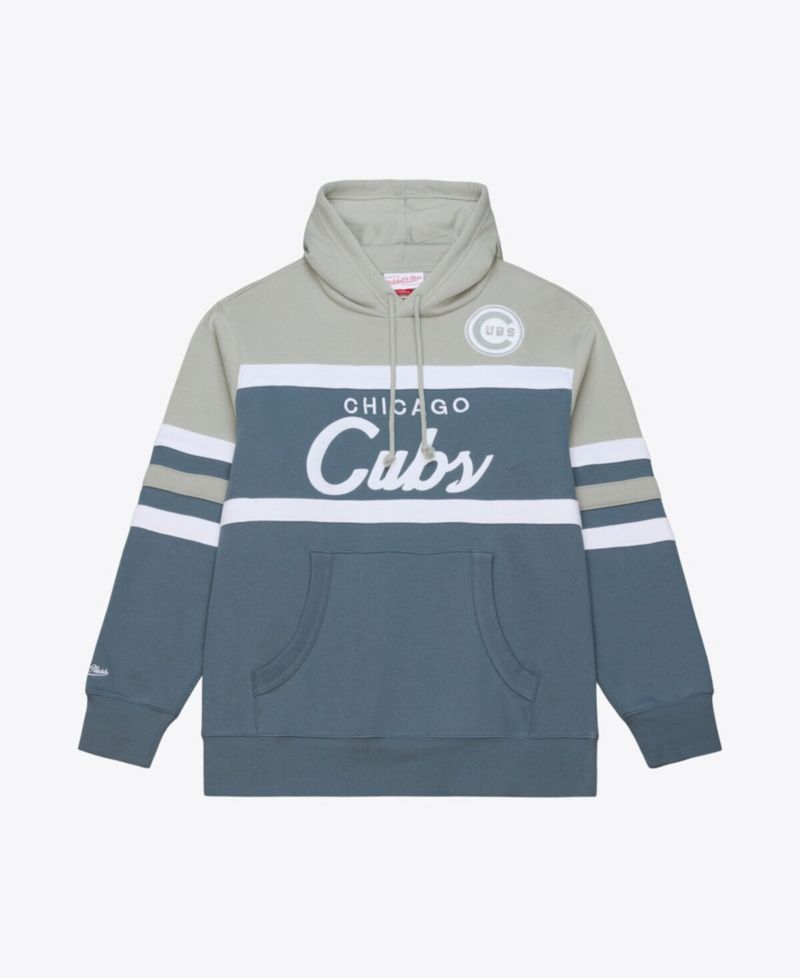 Men's Gray Chicago Cubs Cooperstown Collection Thunderstorm Head Coach Hoodie