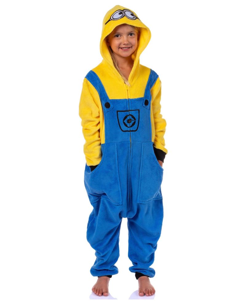 Kids (4-16) Minions Union Suit Kids Bob Hooded Pajama