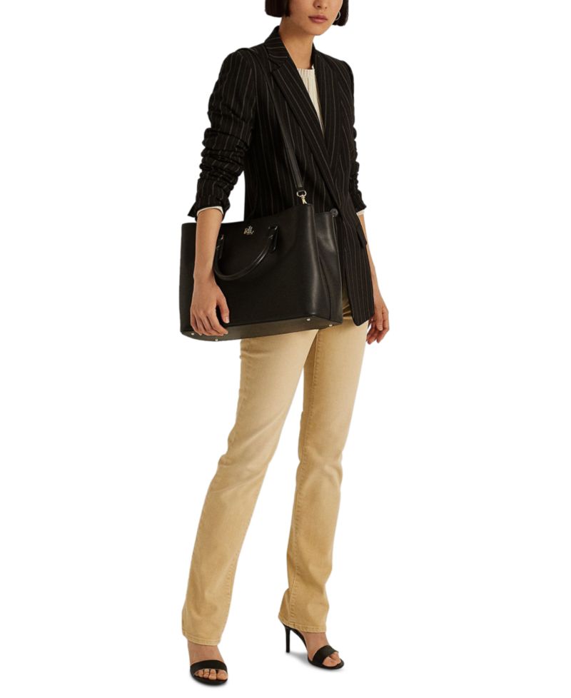 Marcy Full-Grain Leather Large Satchel Bag