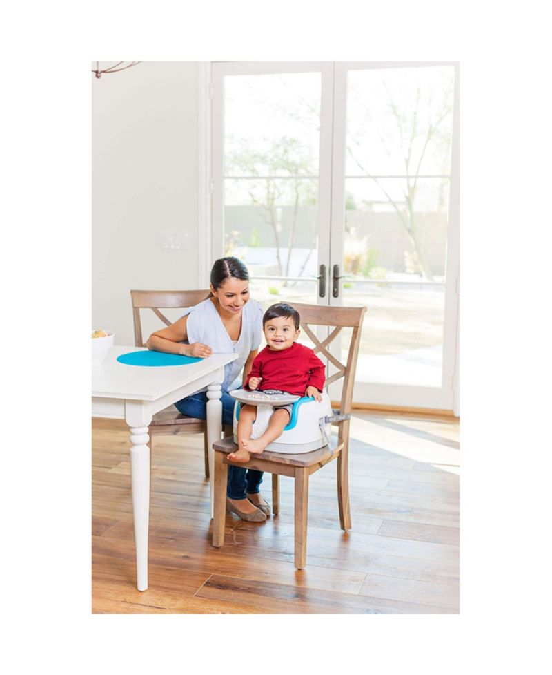 Baby Toddler Adjustable 3-in-1 Booster Seat/High Chair & Tray, Cool Gray