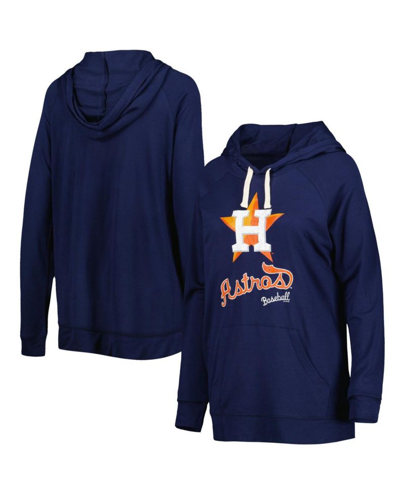 Women's Navy Houston Astros Pre-Game Raglan Pullover Hoodie