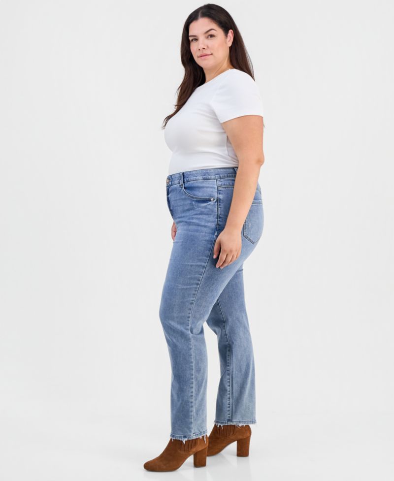Trendy Plus Size AbSolution High-Rise Slim Straight-Leg Jeans