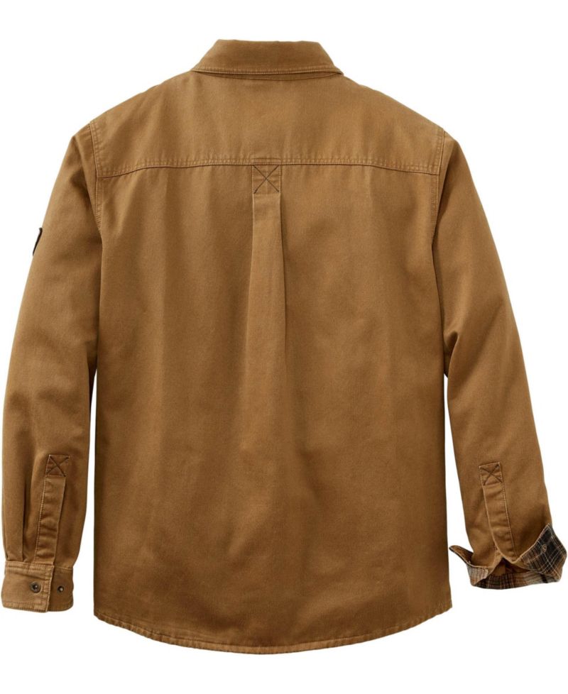 Men's Flannel Lined Water Resistant Snap Up Shirt Jacket