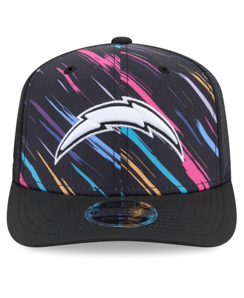 Men's Black Los Angeles Chargers 2026 NFL Cruical Catch 9SEVENTY Adjustable Trucker Hat
