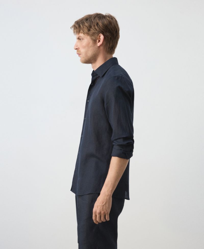 Men's Regular-Fit Linen-Lyocell Shirt