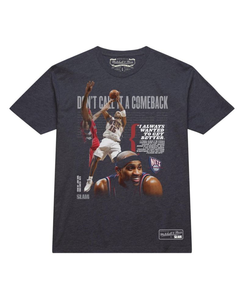 Men's and Women's Vince Carter Charcoal New Jersey Nets Don't Call It A Comeback T-Shirt