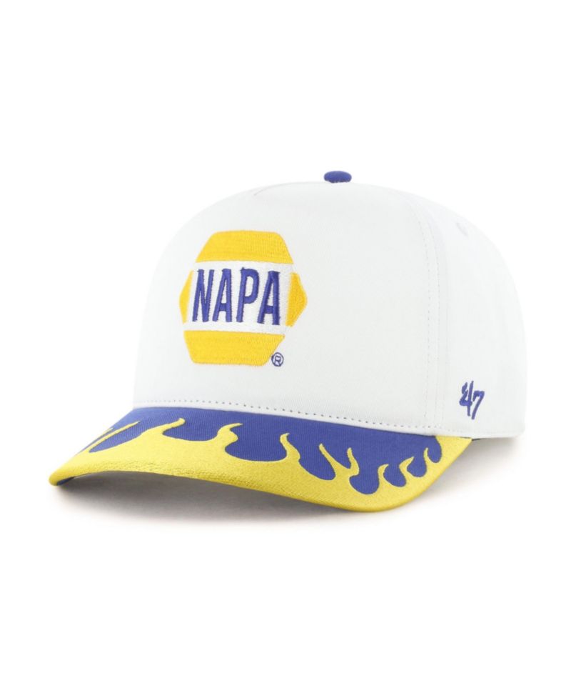 Men's '47 White/Yellow Chase Elliott Flame Hitch Adjustable Hat