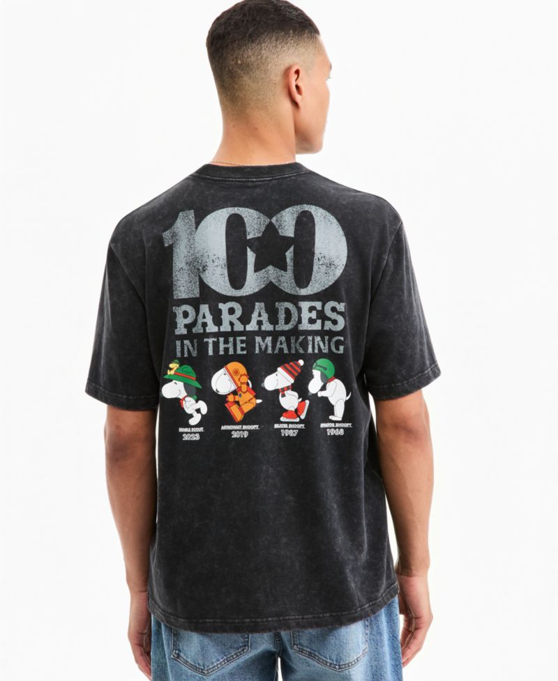 100th Thanksgiving Day Parade Adult Unisex Snoopy Balloons Through The Years Graphic T-Shirt