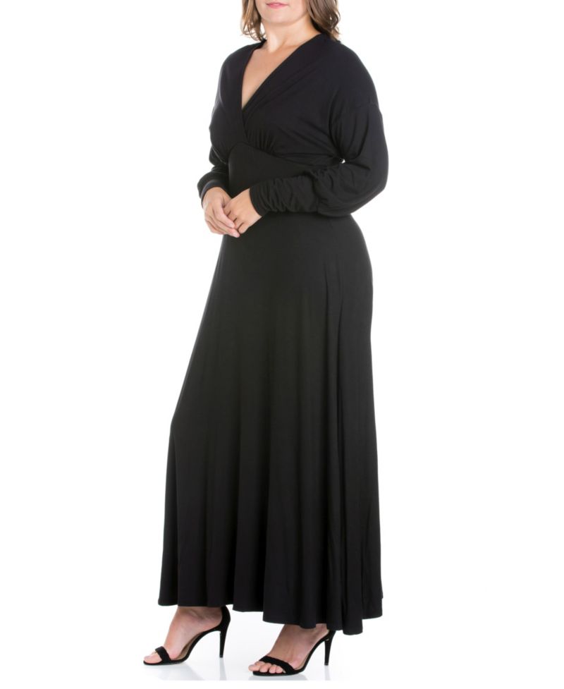 Women's Plus Size Bishop Sleeves Maxi Dress