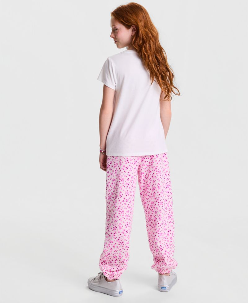 Girls' XS-XL Floral-Print Jogger Pants
