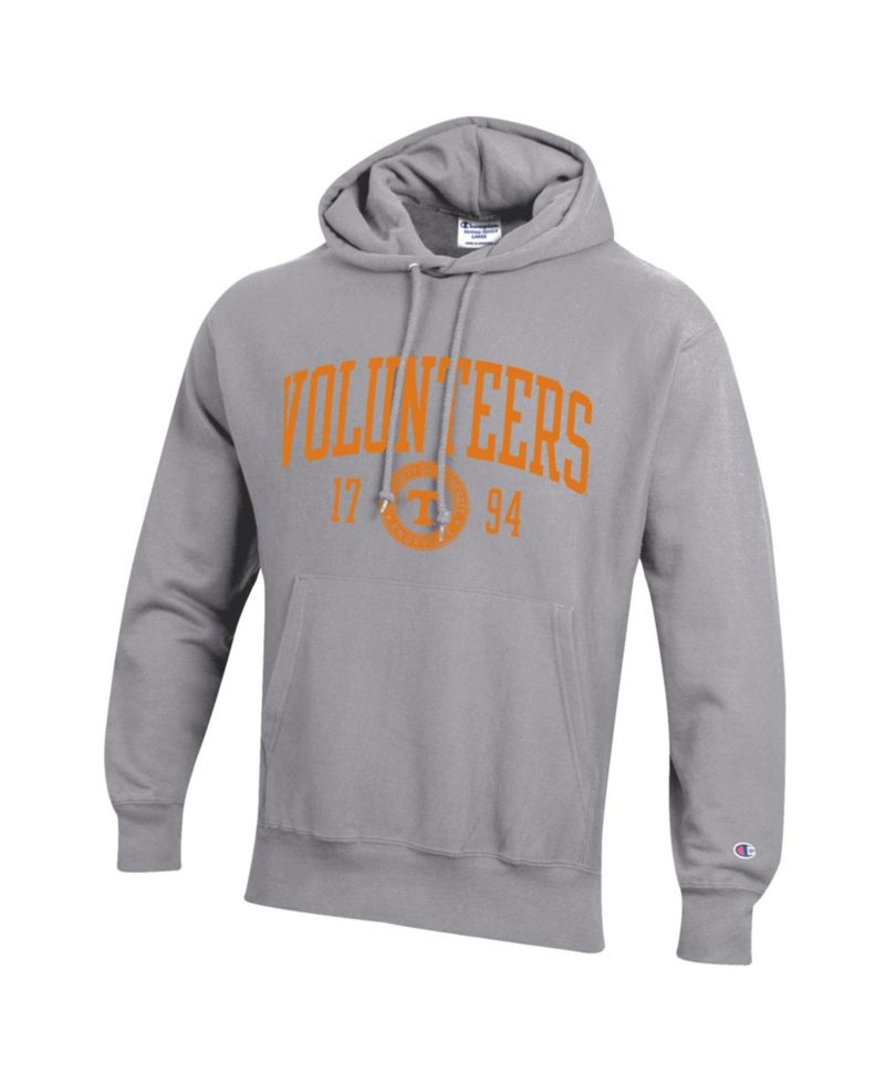 Men's Heather Gray Tennessee Volunteers Established Reverse Weave Hoodie
