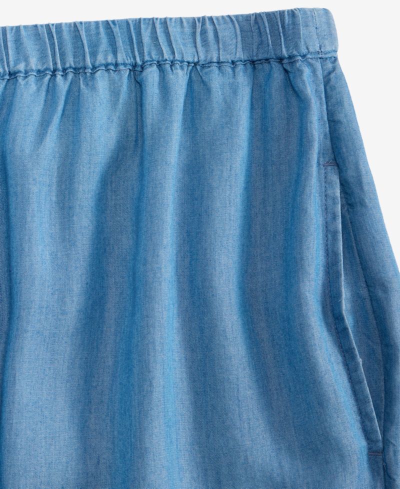 Women's Chambray Pull-On Wide-Leg Pants