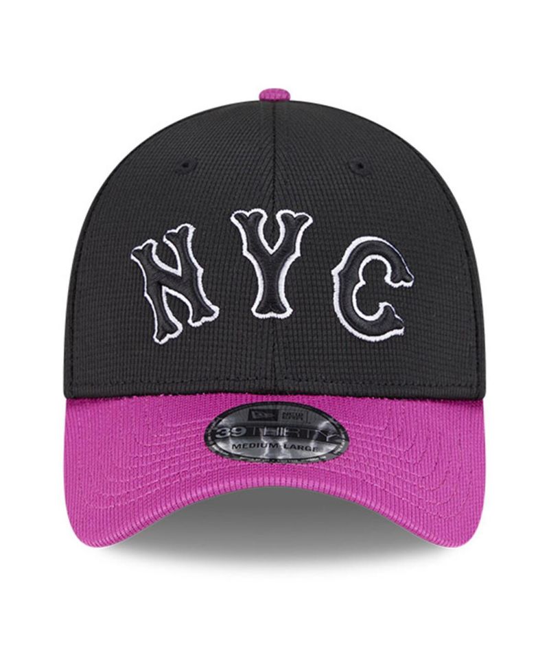 Men's Charcoal/Purple New York Mets City Connect Batting Practice 39THIRTY Flex Hat