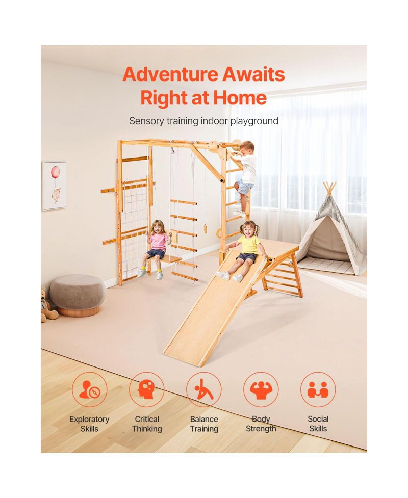 8-in-1 Montessori Indoor Playground Jungle Gym