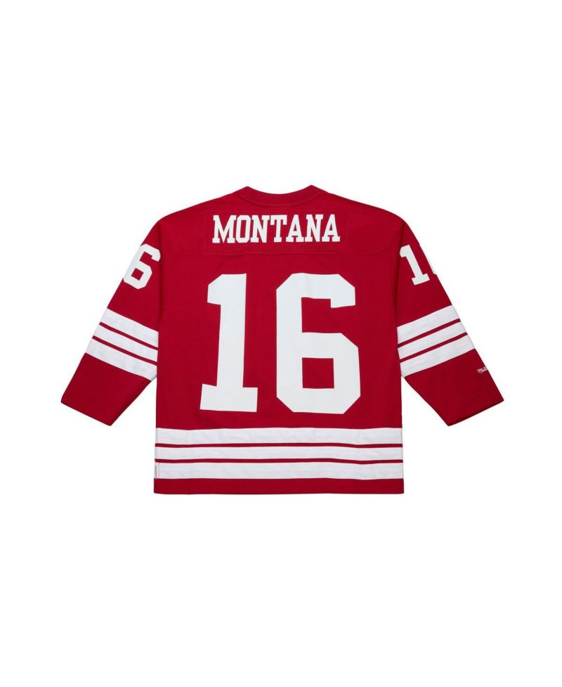 Men's Joe Montana Scarlet San Francisco 49ers Maxed Out Fashion Hockey Jersey