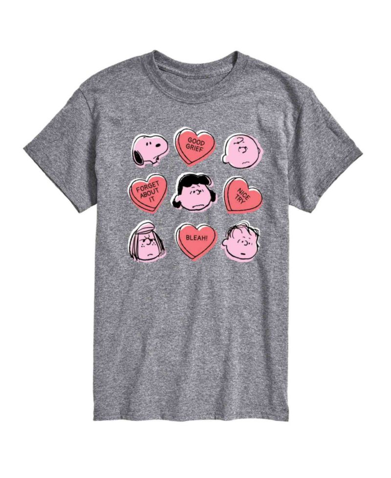 Men's Peanuts Candy Hearts Short Sleeve T-Shirt