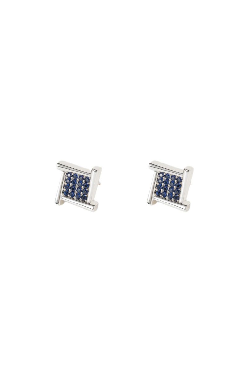 Atlas Crystal Square Stud Earrings