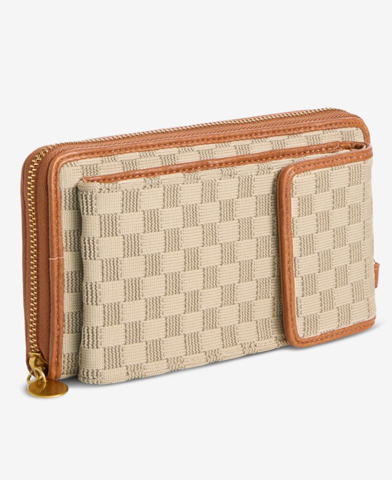 Checkered Soft Knit Phone Crossbody