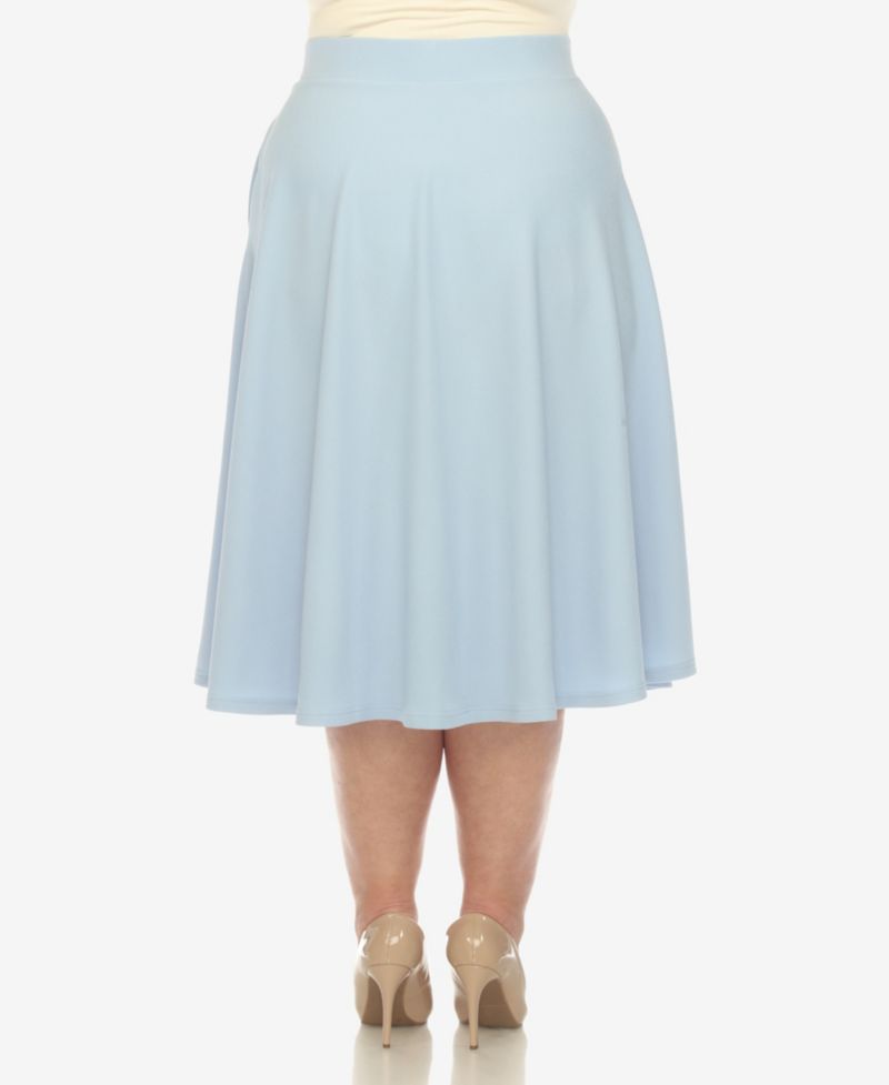 Plus Size Flared Midi Skirt