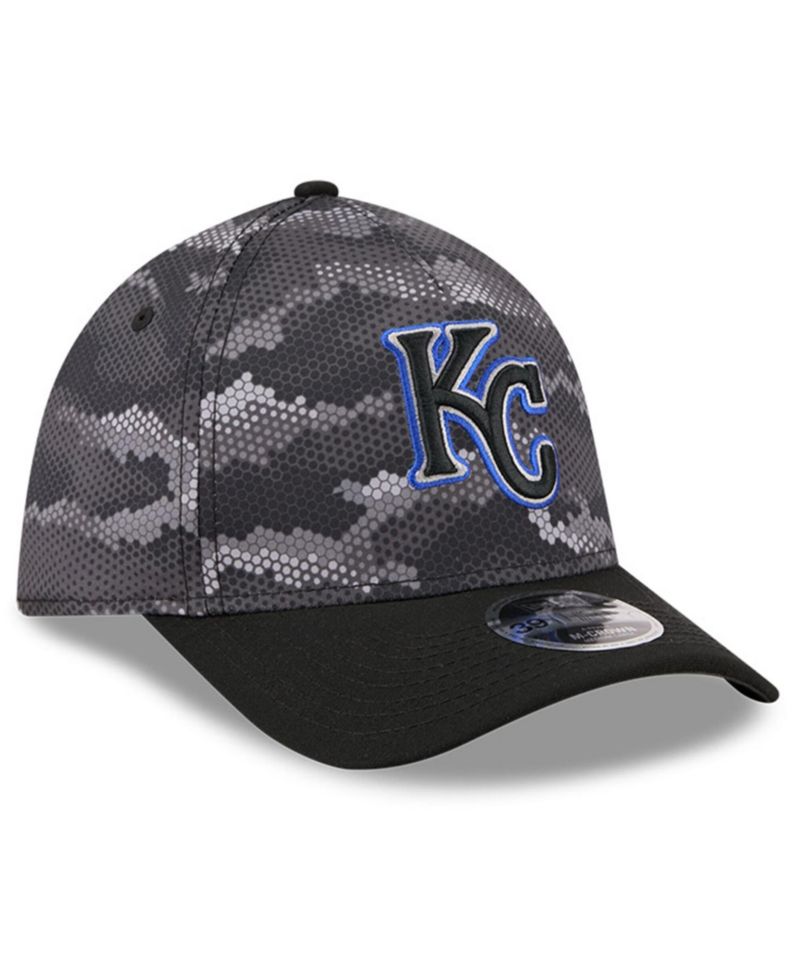 Men's Black Kansas City Royals Camo 39THIRTY A-Frame Flex Hat