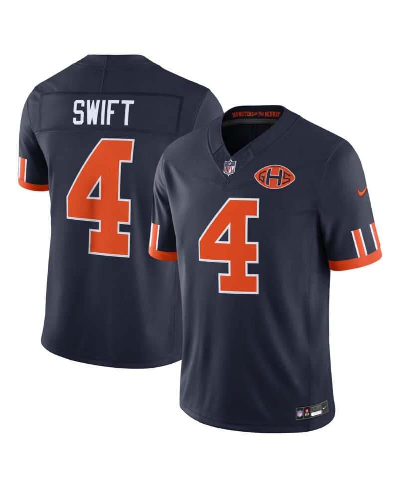 Men's D'Andre Swift Navy Chicago Bears 2026 Rivalries Collection Vapor F.U.S.E Stitched Limited Jersey