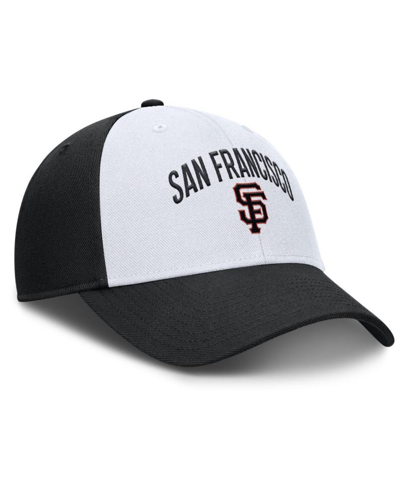 Men's White/Black San Francisco Giants Club Performance Adjustable Hat