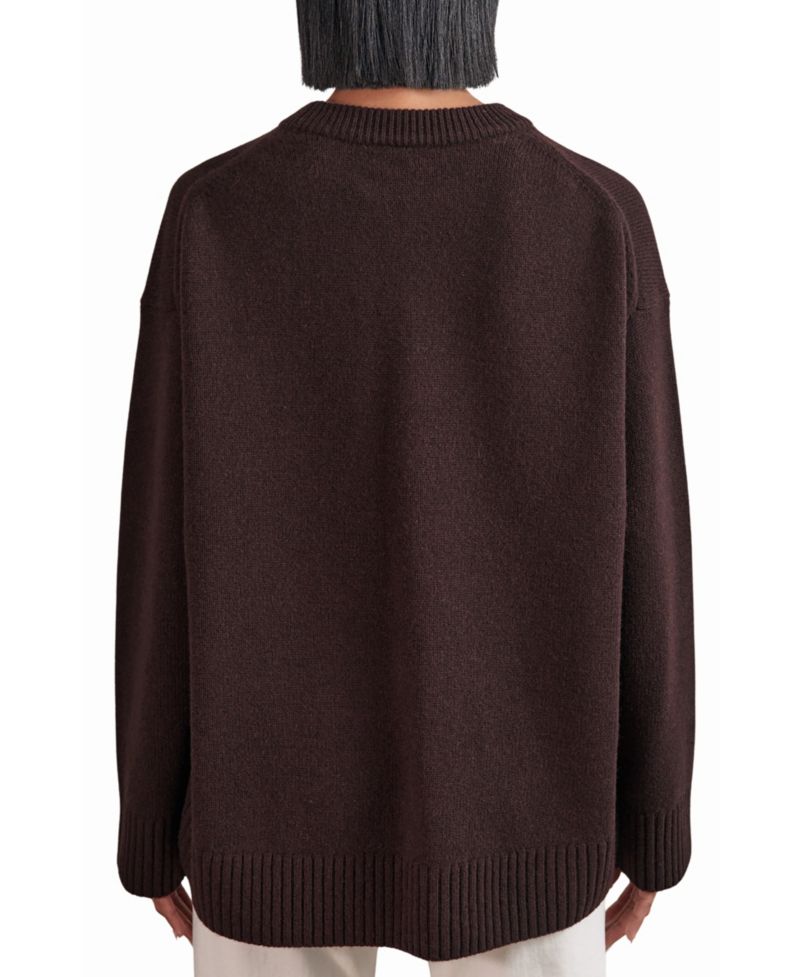Women's Ella Wool-Cashmere-Blend Oversized Crewneck Sweater