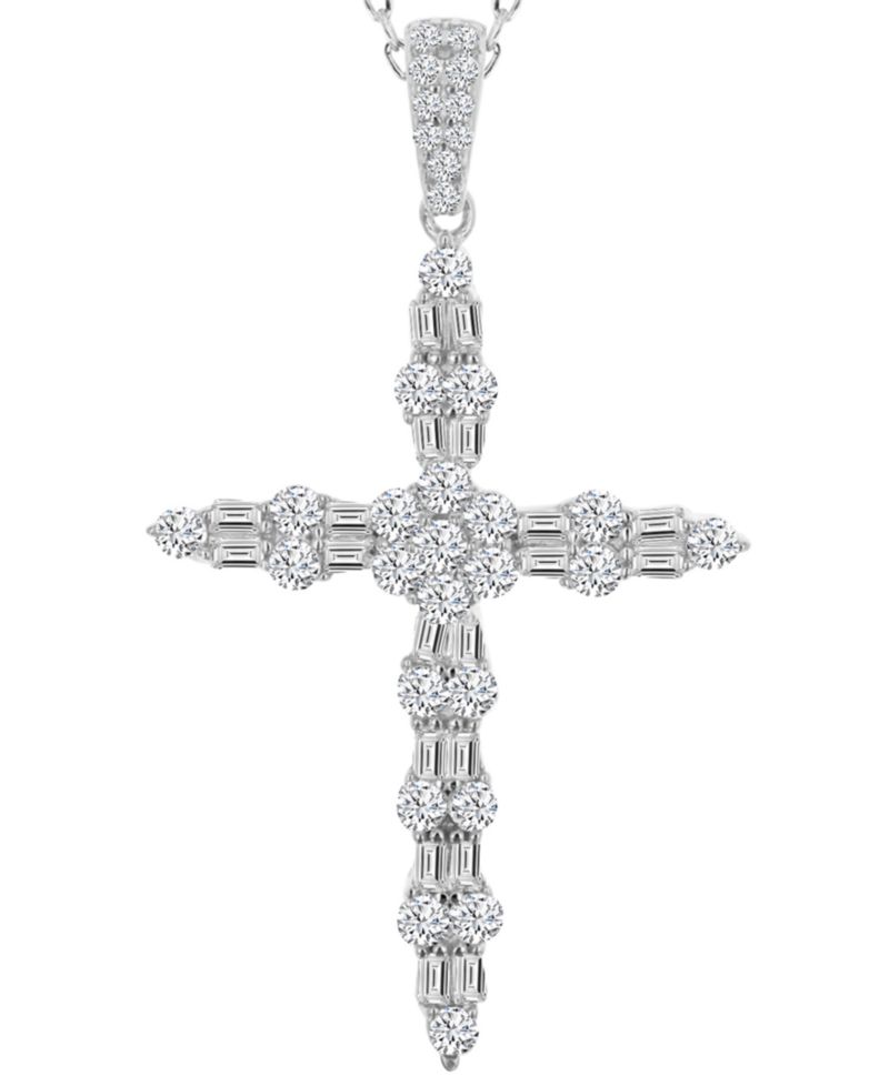 Mixed Cut Cross Pendant Necklace