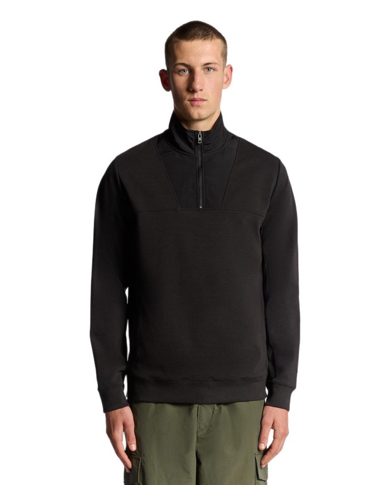 Men's Panelled Hybrid Quarter Zip Sweatshirt