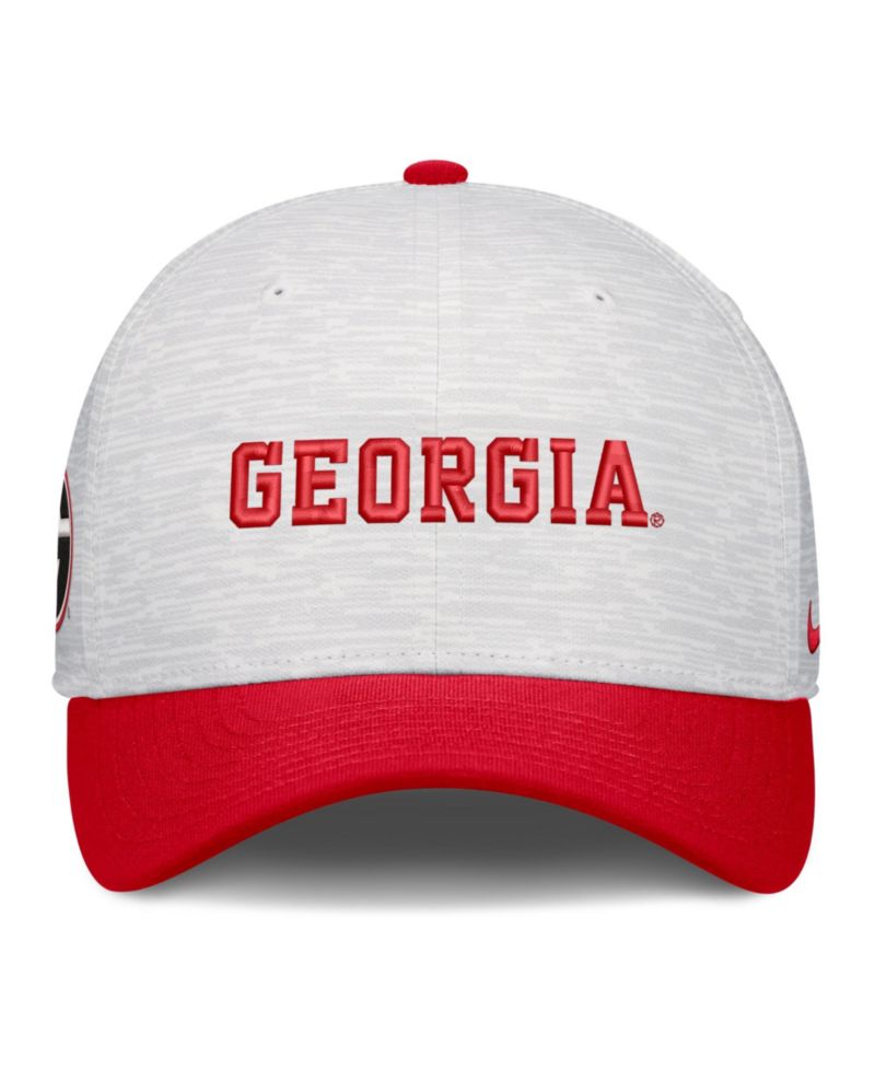 Men's and Women's White/Red Georgia Bulldogs Primetime Rise Adjustable Hat