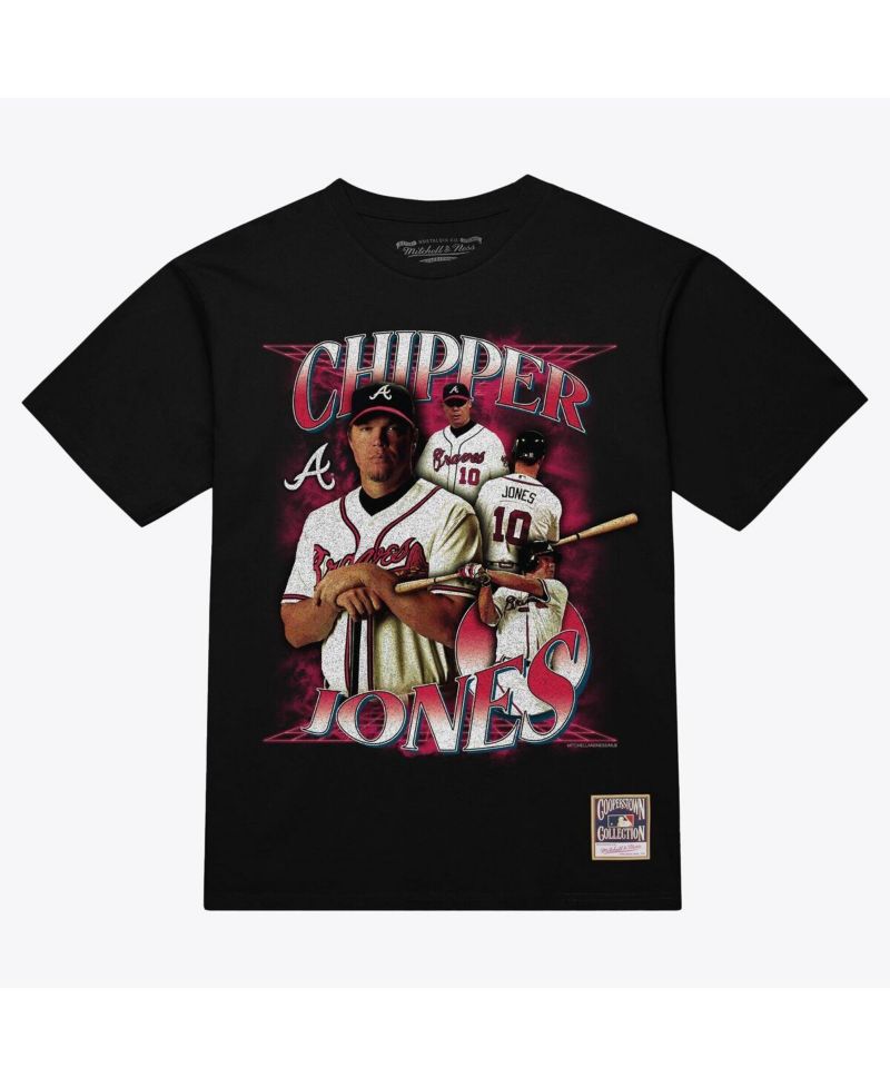 Men's Chipper Jones Black Atlanta Braves Legendary Collage Player T-Shirt