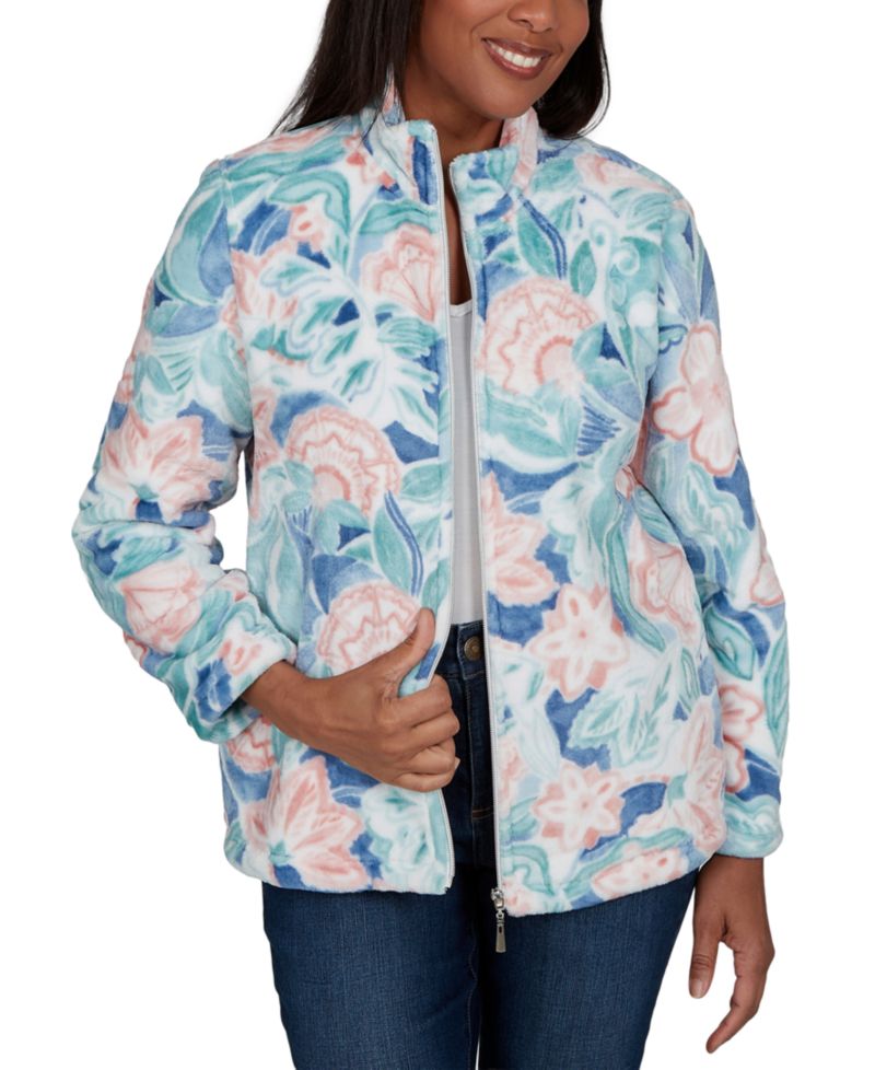 Women's Classic Patch Floral Cozy Knit Jacket