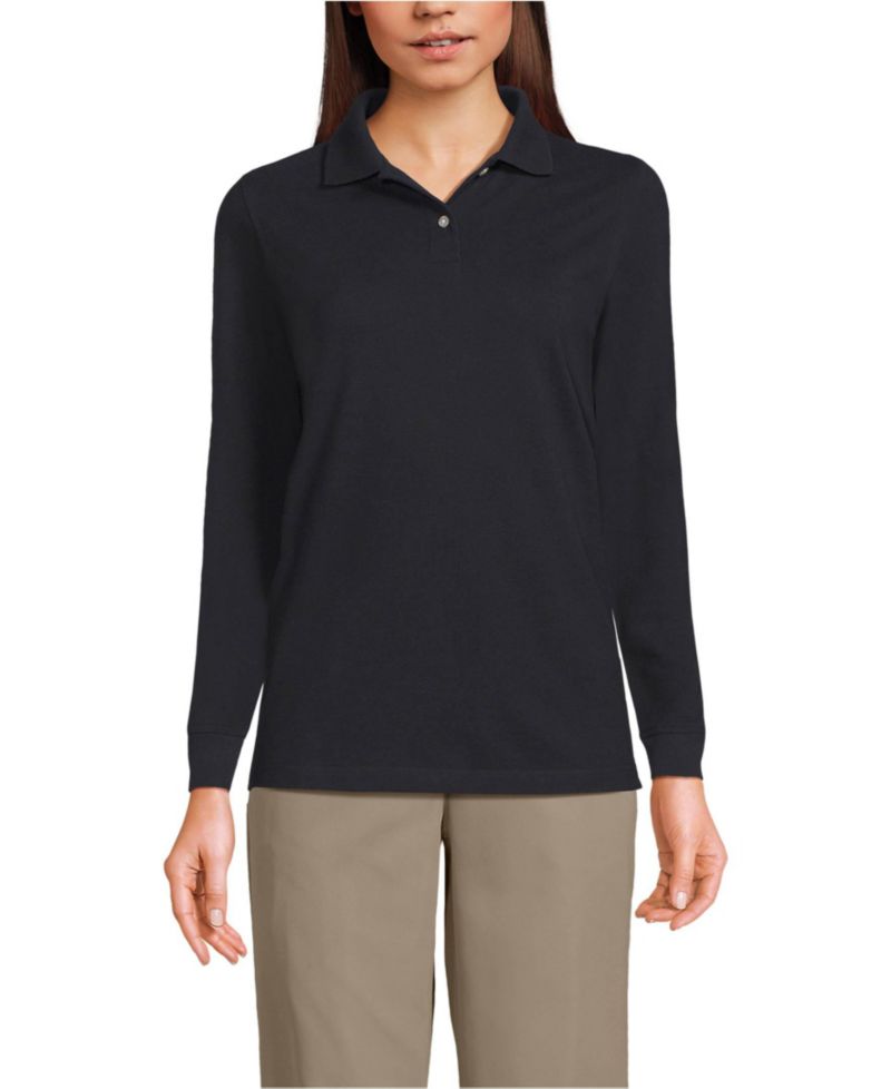 Women's Long Sleeve Mesh Polo Shirt