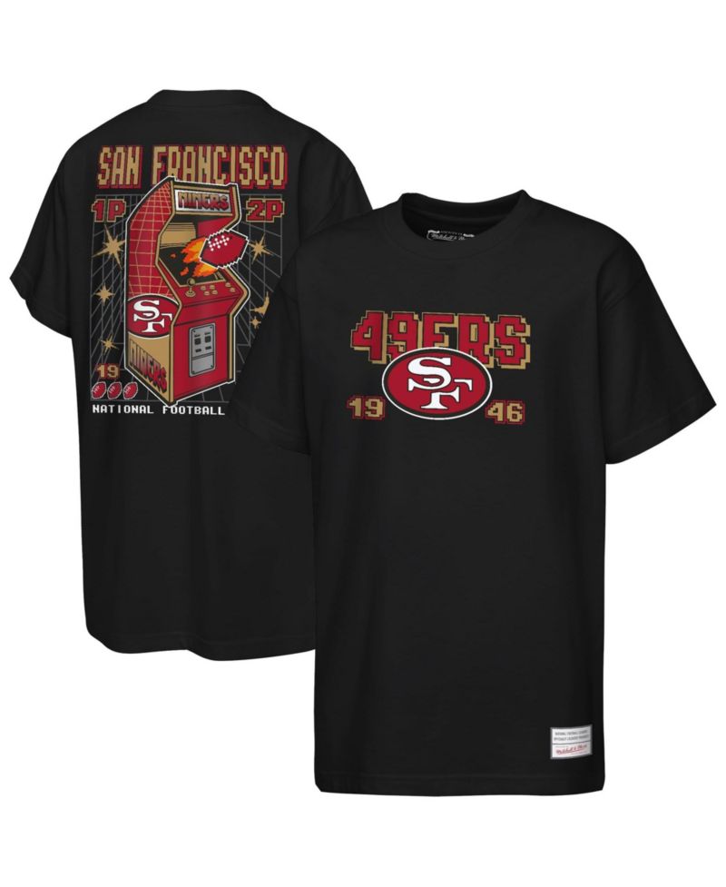 Big Boys and Girls Black San Francisco 49ers Retro Arcade T-Shirt