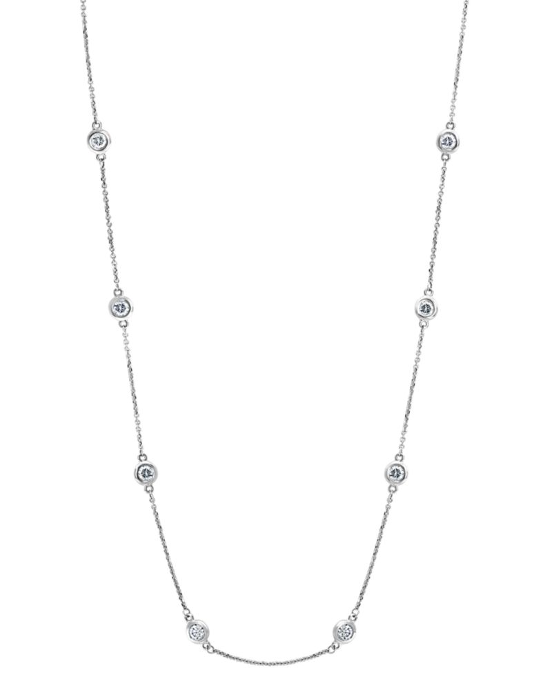 EFFY® Diamond Bezel 20" Statement Necklace (1 ct. t.w.) in 14k White, Yellow or Rose Gold