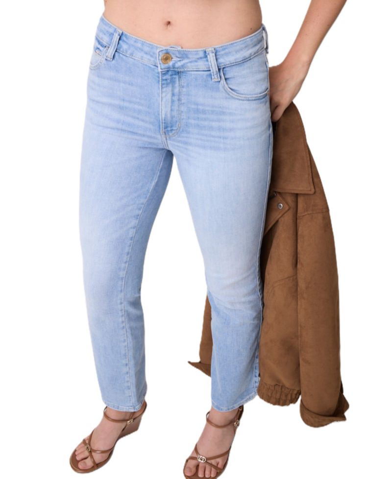 Women's Straight-Leg Mid-Rise Cotton-Blend Denim Jeans