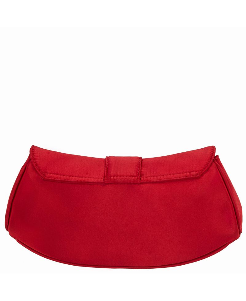 Crystal Heart Adorned Clutch Handbag