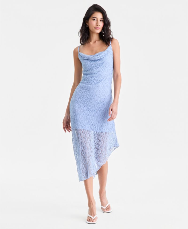 Women's' Cowl-Neck Lace Slip Dress