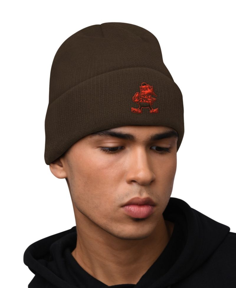 Men's Brown Cleveland Browns Hoodie and Cuffed Knit Hat Combo Pack