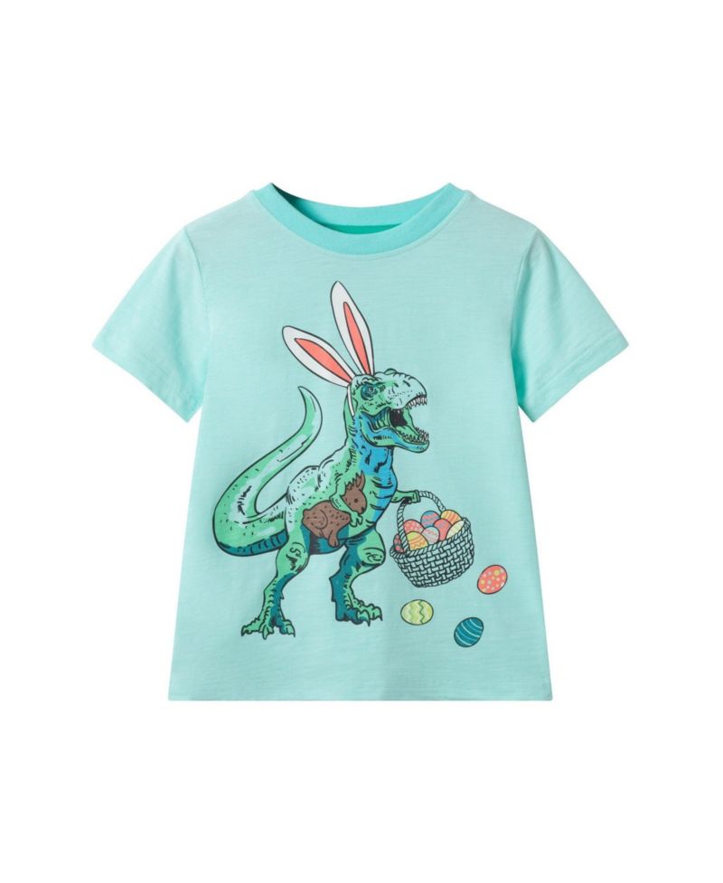 Toddler Boys Toddler/Child Aqua Easter Dinosaur Graphic Tee